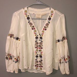 Anthropologie embroidered Top